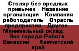 Столяр без вредных привычек › Название организации ­ Компания-работодатель › Отрасль предприятия ­ Другое › Минимальный оклад ­ 1 - Все города Работа » Вакансии   . Камчатский край